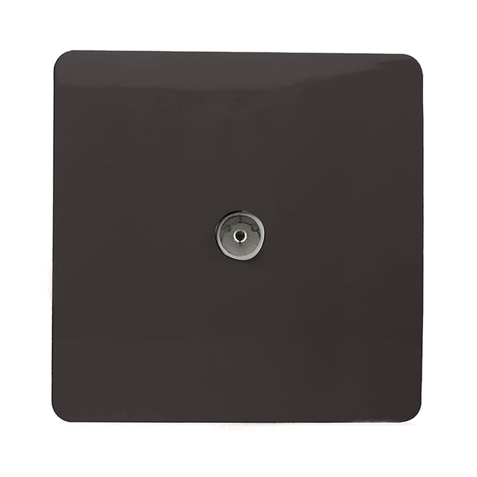 Trendi Switch ART-TVSDB, Artistic Modern TV Co-Axial 1 Gang Dark Brown Finish, BRITISH MADE, (25mm Back Box Required), 5yrs Warranty - 54291