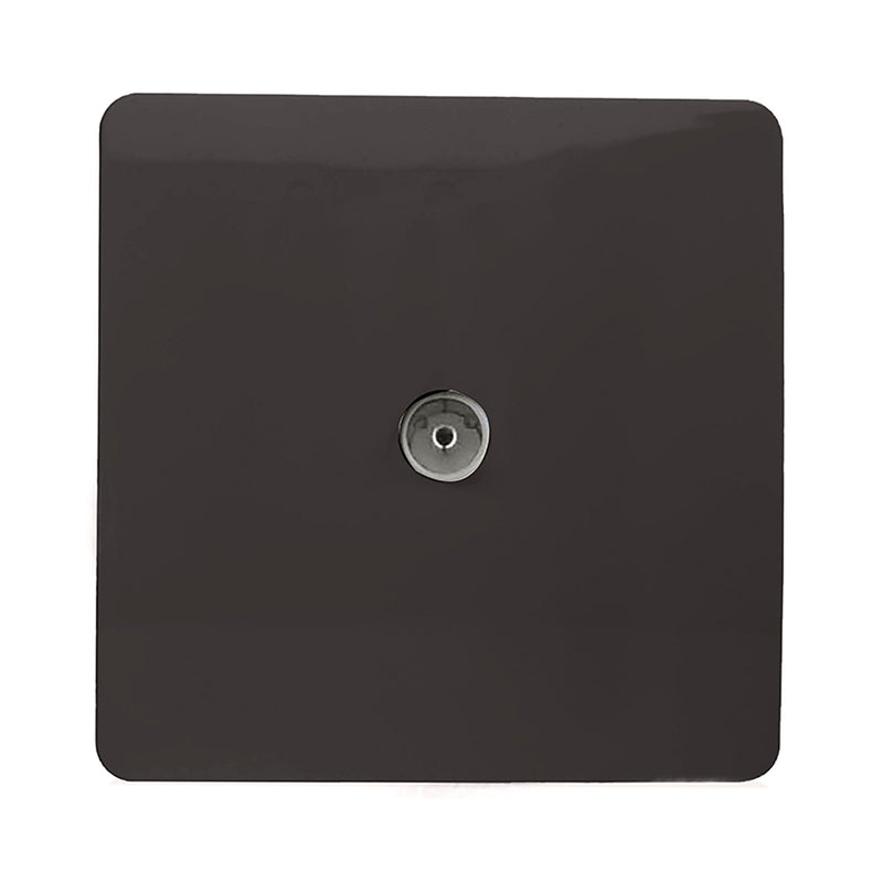 Load image into Gallery viewer, Trendi Switch ART-TVSDB, Artistic Modern TV Co-Axial 1 Gang Dark Brown Finish, BRITISH MADE, (25mm Back Box Required), 5yrs Warranty - 54291
