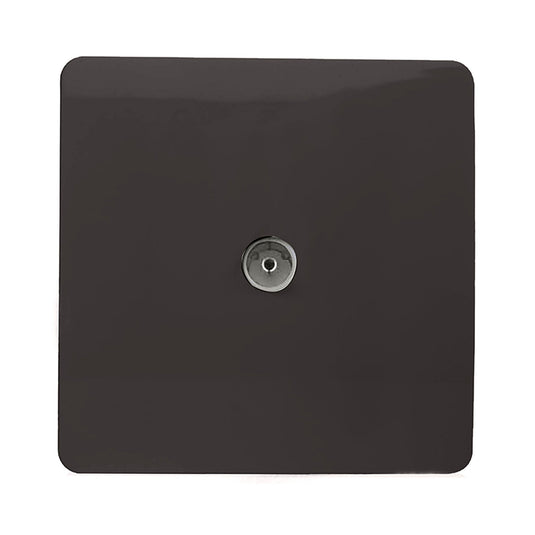 Trendi Switch ART-TVSDB, Artistic Modern TV Co-Axial 1 Gang Dark Brown Finish, BRITISH MADE, (25mm Back Box Required), 5yrs Warranty - 54291
