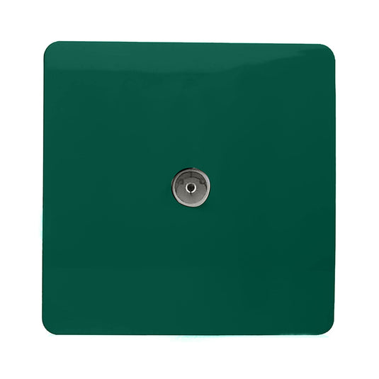 Trendi Switch ART-TVSDG, Artistic Modern TV Co-Axial 1 Gang Dark Green Finish, BRITISH MADE, (25mm Back Box Required), 5yrs Warranty - 54292
