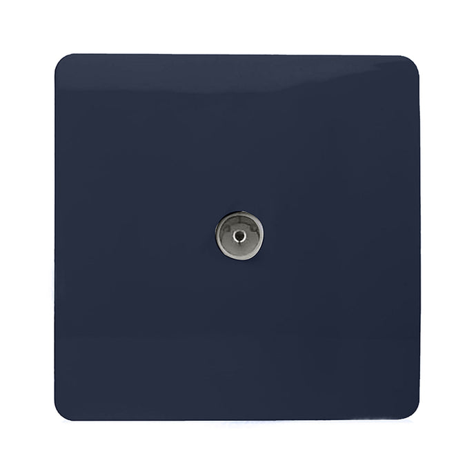 Trendi Switch ART-TVSNV, Artistic Modern TV Co-Axial 1 Gang Navy Blue Finish, BRITISH MADE, (25mm Back Box Required), 5yrs Warranty - 54296