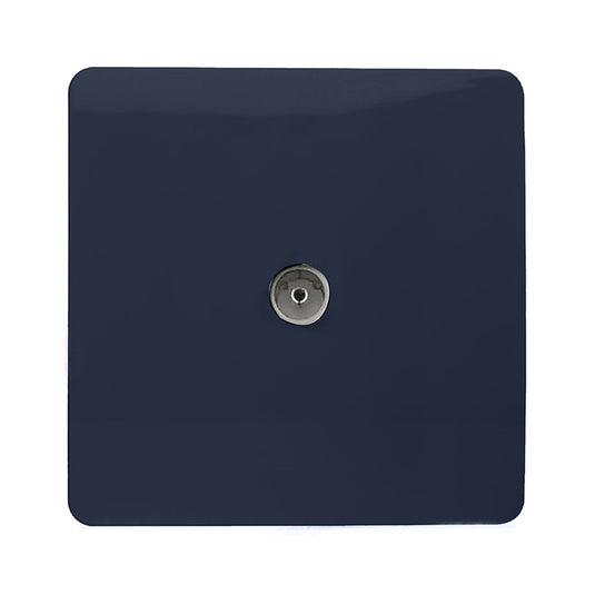 Trendi Switch ART-TVSNV, Artistic Modern TV Co-Axial 1 Gang Navy Blue Finish, BRITISH MADE, (25mm Back Box Required), 5yrs Warranty - 54296