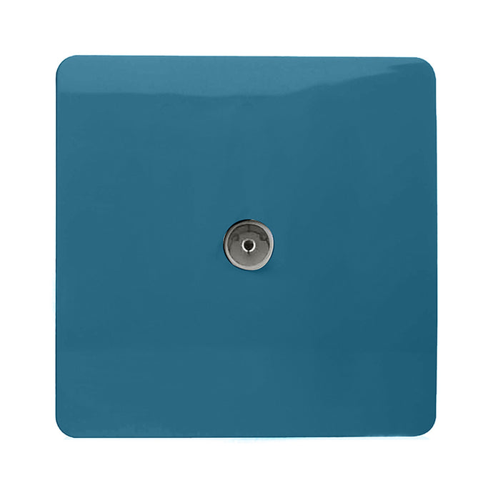 Trendi Switch ART-TVSOB, Artistic Modern TV Co-Axial 1 Gang Ocean Blue Finish, BRITISH MADE, (25mm Back Box Required), 5yrs Warranty - 54297