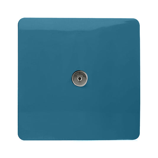 Trendi Switch ART-TVSOB, Artistic Modern TV Co-Axial 1 Gang Ocean Blue Finish, BRITISH MADE, (25mm Back Box Required), 5yrs Warranty - 54297