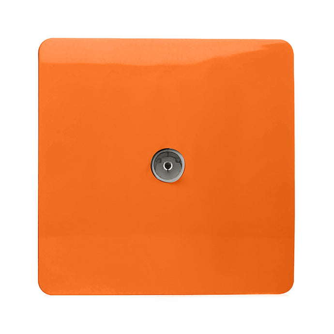 Trendi Switch ART-TVSOR, Artistic Modern TV Co-Axial 1 Gang Orange Finish, BRITISH MADE, (25mm Back Box Required), 5yrs Warranty - 54298