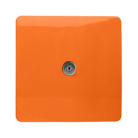 Trendi Switch ART-TVSOR, Artistic Modern TV Co-Axial 1 Gang Orange Finish, BRITISH MADE, (25mm Back Box Required), 5yrs Warranty - 54298