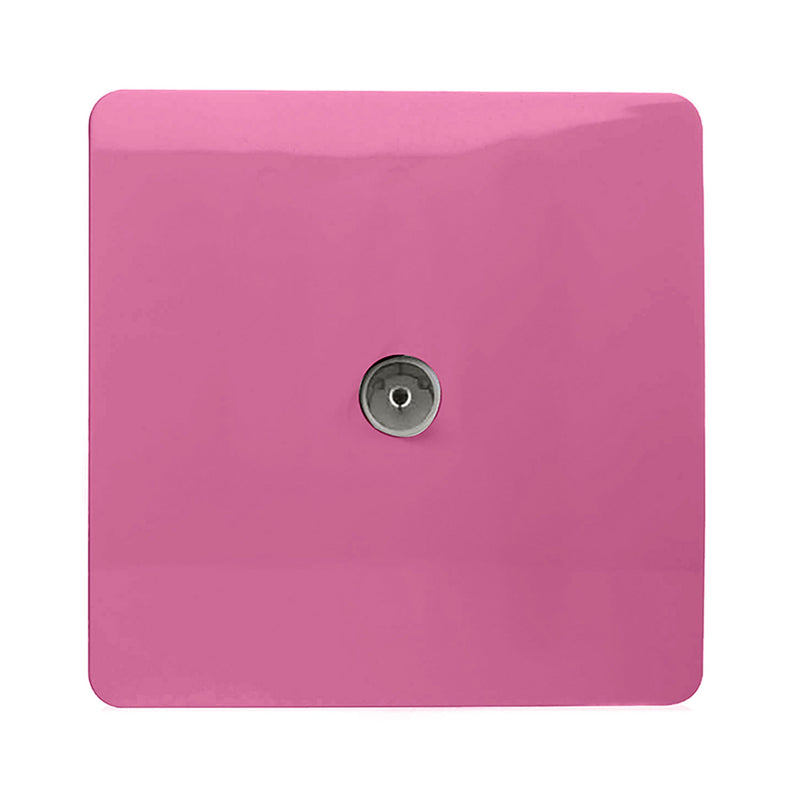 Load image into Gallery viewer, Trendi Switch ART-TVSPK, Artistic Modern TV Co-Axial 1 Gang Pink Finish, BRITISH MADE, (25mm Back Box Required), 5yrs Warranty - 54299

