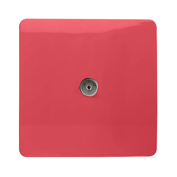 Trendi Switch ART-TVSSB, Artistic Modern TV Co-Axial 1 Gang Strawberry Finish, BRITISH MADE, (25mm Back Box Required), 5yrs Warranty - 54301