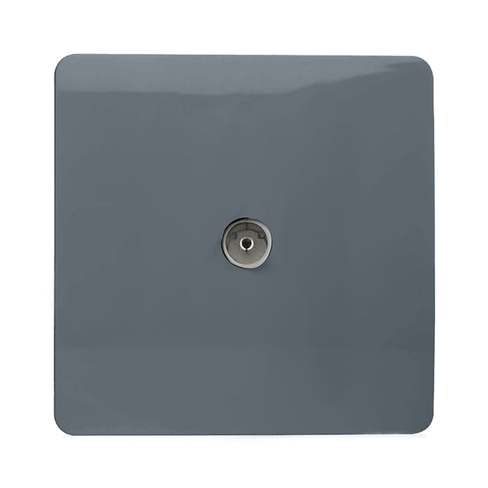 Trendi Switch ART-TVSWG, Artistic Modern TV Co-Axial 1 Gang Warm Grey Finish, BRITISH MADE, (25mm Back Box Required), 5yrs Warranty - 54303