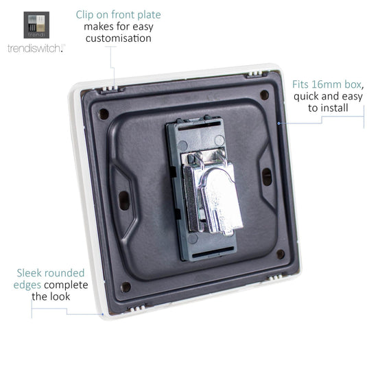 Trendi Switch ART-TVSCPR, Artistic Modern TV Co-Axial 1 Gang Copper Finish, BRITISH MADE, (25mm Back Box Required), 5yrs Warranty - 54290