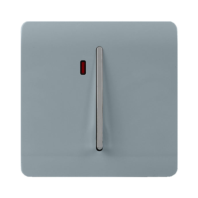 Trendi Switch ART-WHS1CG, Artistic Modern 20 Amp Neon Insert Double Pole Switch Cool Grey Finish, BRITISH MADE, (25mm Back Box Required), 5yrs Warranty - 54306