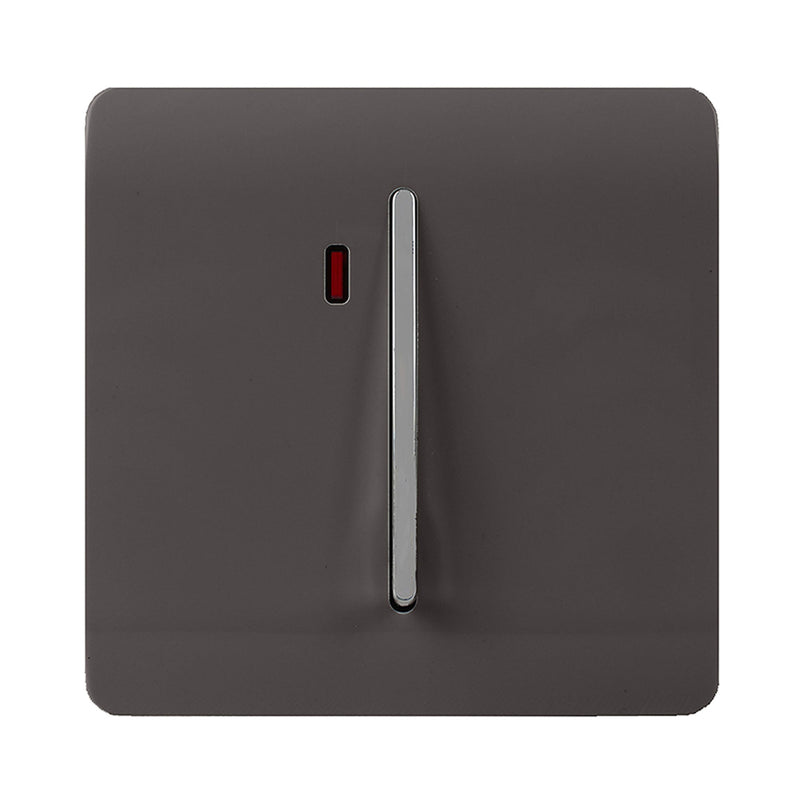 Load image into Gallery viewer, Trendi Switch ART-WHS1DB, Artistic Modern 20 Amp Neon Insert Double Pole Switch Dark Brown Finish, BRITISH MADE, (25mm Back Box Required), 5yrs Warranty - 54309
