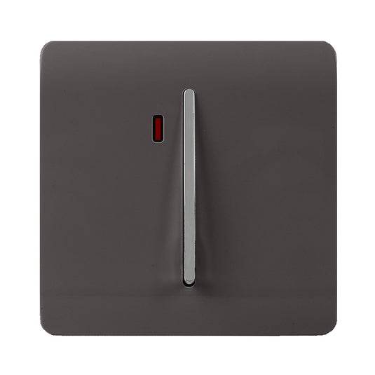Trendi Switch ART-WHS1DB, Artistic Modern 20 Amp Neon Insert Double Pole Switch Dark Brown Finish, BRITISH MADE, (25mm Back Box Required), 5yrs Warranty - 54309