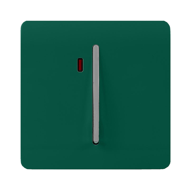 Load image into Gallery viewer, Trendi Switch ART-WHS1DG, Artistic Modern 20 Amp Neon Insert Double Pole Switch Dark Green Finish, BRITISH MADE, (25mm Back Box Required), 5yrs Warranty - 54310
