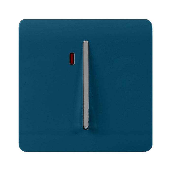 Trendi Switch ART-WHS1MD, Artistic Modern 20 Amp Neon Insert Double Pole Switch Midnight Blue Finish, BRITISH MADE, (25mm Back Box Required), 5yrs Warranty - 54312