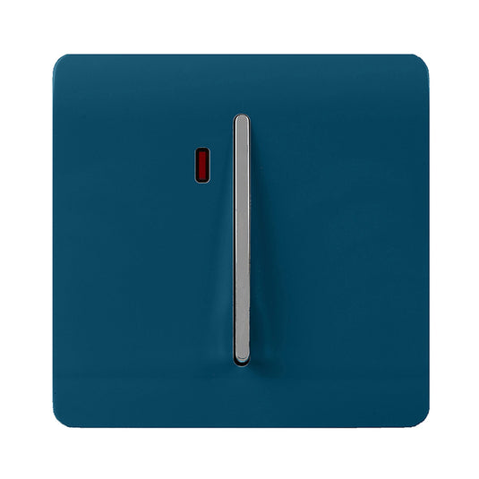 Trendi Switch ART-WHS1MD, Artistic Modern 20 Amp Neon Insert Double Pole Switch Midnight Blue Finish, BRITISH MADE, (25mm Back Box Required), 5yrs Warranty - 54312