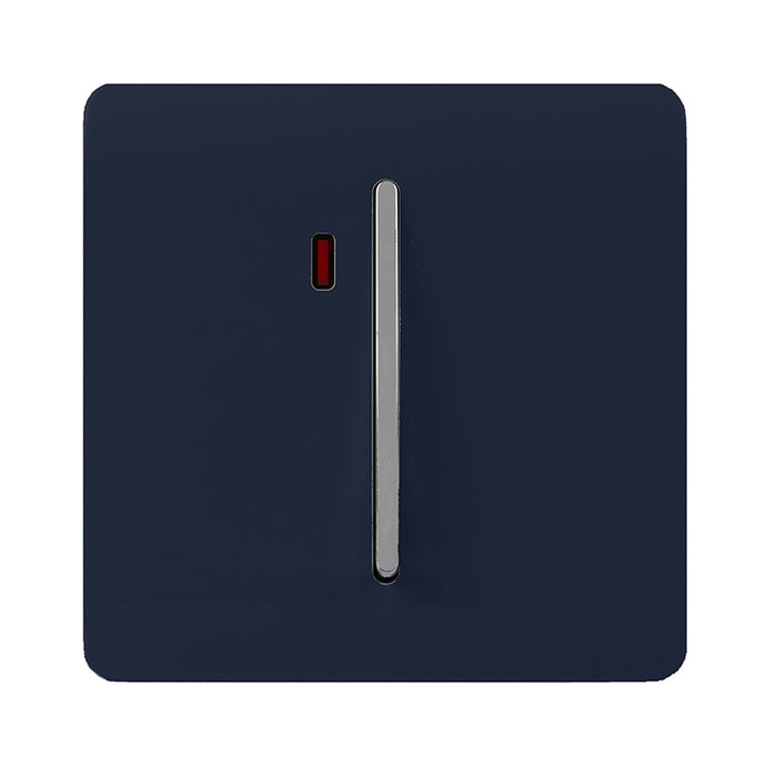 Trendi Switch ART-WHS1NV, Artistic Modern 20 Amp Neon Insert Double Pole Switch Navy Blue Finish, BRITISH MADE, (25mm Back Box Required), 5yrs Warranty - 54314