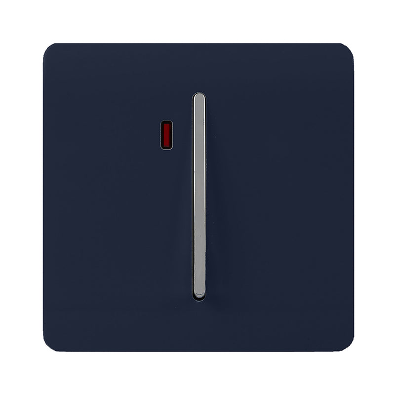 Load image into Gallery viewer, Trendi Switch ART-WHS1NV, Artistic Modern 20 Amp Neon Insert Double Pole Switch Navy Blue Finish, BRITISH MADE, (25mm Back Box Required), 5yrs Warranty - 54314

