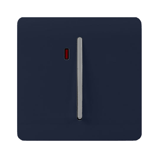 Trendi Switch ART-WHS1NV, Artistic Modern 20 Amp Neon Insert Double Pole Switch Navy Blue Finish, BRITISH MADE, (25mm Back Box Required), 5yrs Warranty - 54314