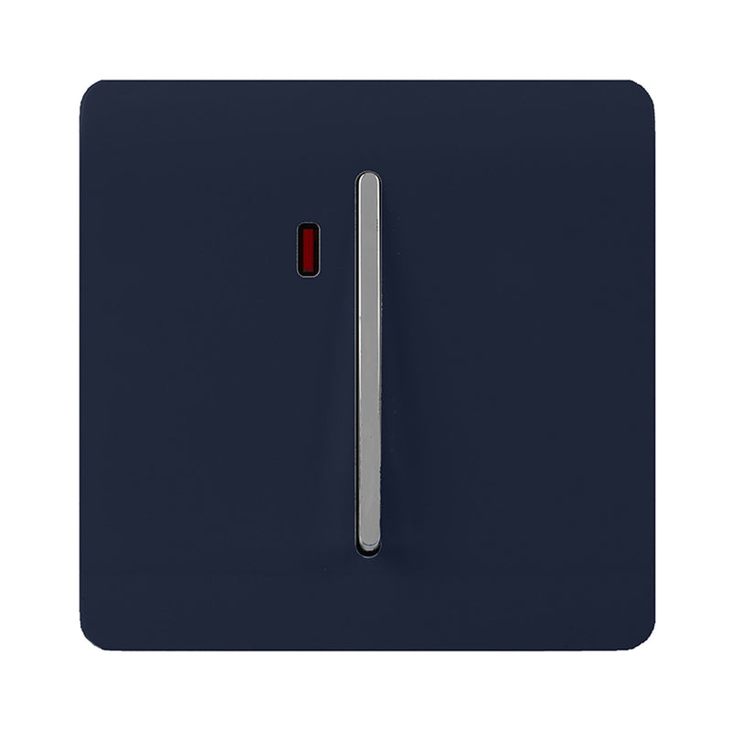 Load image into Gallery viewer, Trendi Switch ART-WHS2NV, Artistic Modern 45 Amp Neon Insert Double Pole Switch Navy Blue Finish, BRITISH MADE, (35mm Back Box Required), 5yrs Warranty - 54350
