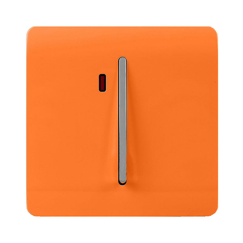 Load image into Gallery viewer, Trendi Switch ART-WHS1OR, Artistic Modern 20 Amp Neon Insert Double Pole Switch Orange Finish, BRITISH MADE, (25mm Back Box Required), 5yrs Warranty - 54316

