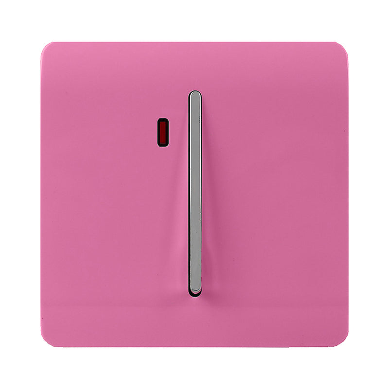 Load image into Gallery viewer, Trendi Switch ART-WHS1PK, Artistic Modern 20 Amp Neon Insert Double Pole Switch Pink Finish, BRITISH MADE, (25mm Back Box Required), 5yrs Warranty - 54317
