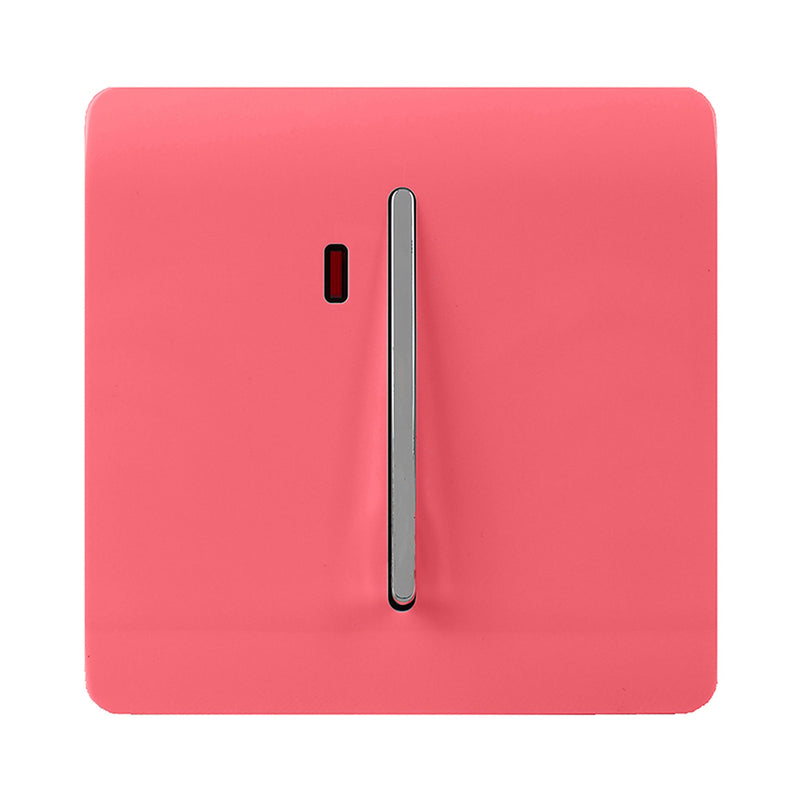 Load image into Gallery viewer, Trendi Switch ART-WHS1SB, Artistic Modern 20 Amp Neon Insert Double Pole Switch Strawberry Finish, BRITISH MADE, (25mm Back Box Required), 5yrs Warranty - 54319
