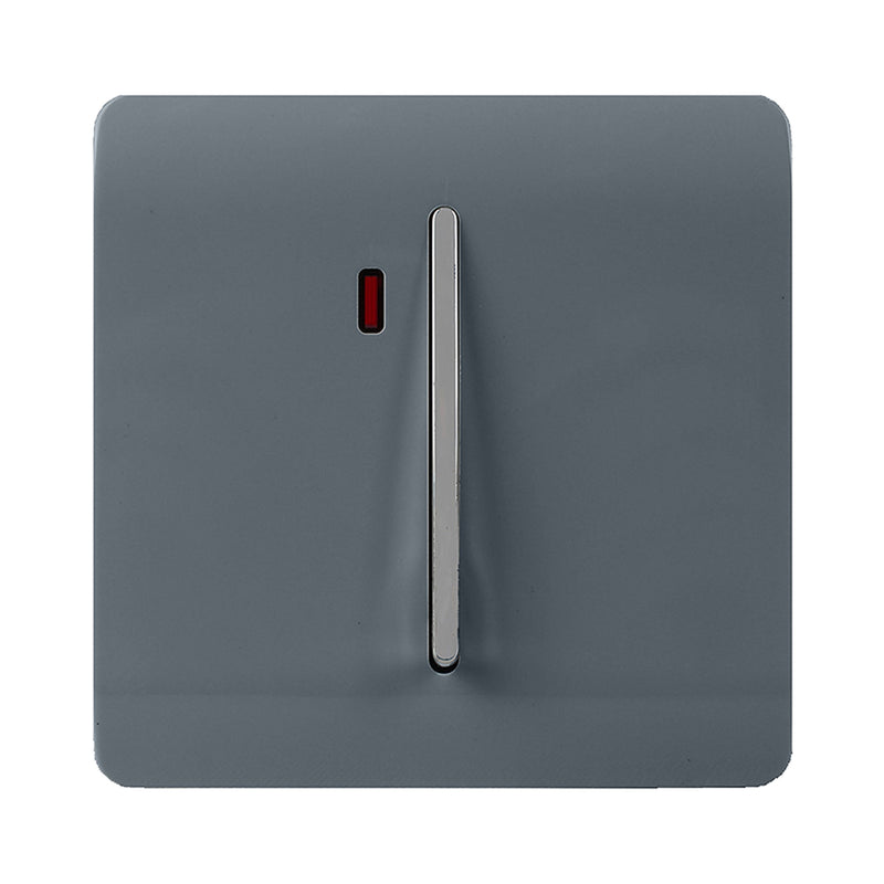 Load image into Gallery viewer, Trendi Switch ART-WHS1WG, Artistic Modern 20 Amp Neon Insert Double Pole Switch Warm Grey Finish, BRITISH MADE, (25mm Back Box Required), 5yrs Warranty - 54321
