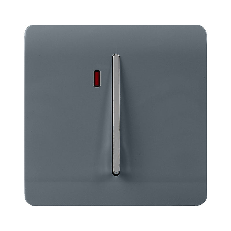 Load image into Gallery viewer, Trendi Switch ART-WHS2WG, Artistic Modern 45 Amp Neon Insert Double Pole Switch Warm Grey Finish, BRITISH MADE, (35mm Back Box Required), 5yrs Warranty - 54357
