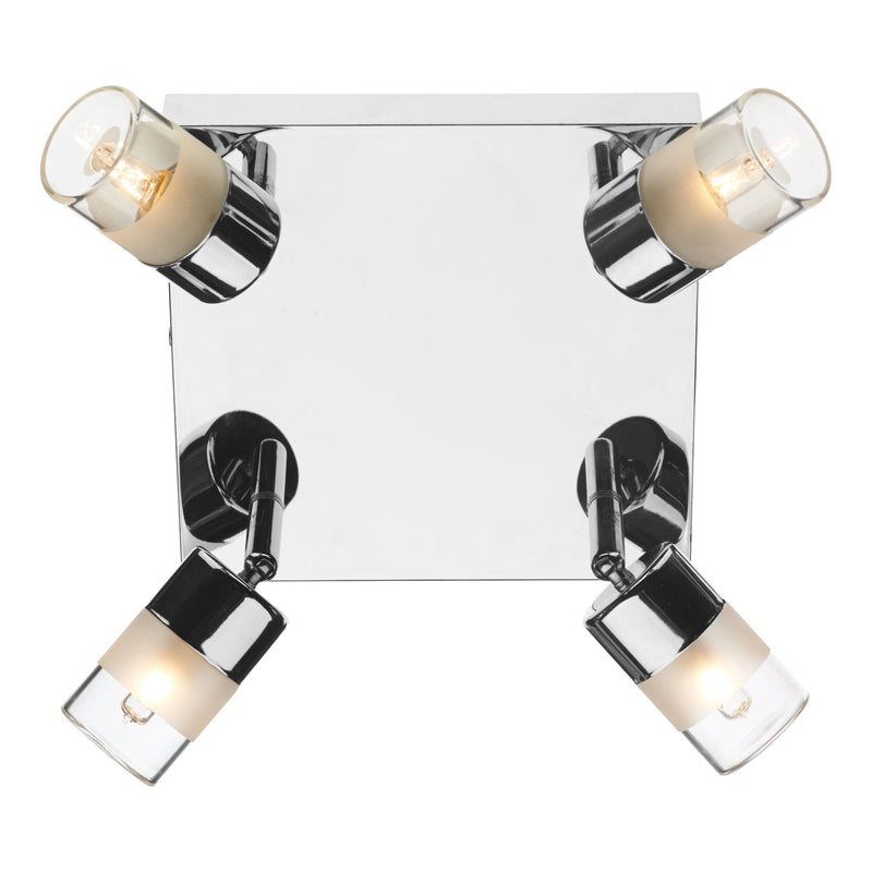 Load image into Gallery viewer, Dar Lighting ART8550 Artemis 4 Light Plate Spotlight Polished Chrome IP44 - 20679
