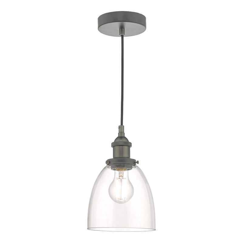 Load image into Gallery viewer, Dar Lighting ARV0161 Arvin Pendant Antique Chrome &amp; Glass - 29956

