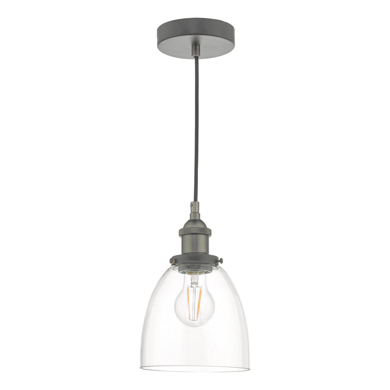 Load image into Gallery viewer, Dar Lighting ARV0161 Arvin Pendant Antique Chrome &amp; Glass - 29956
