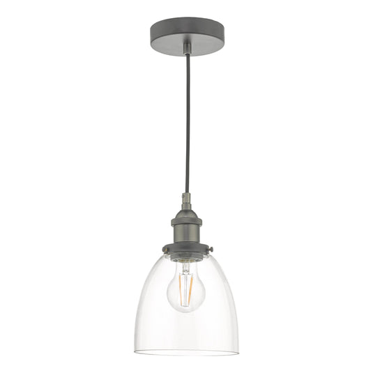 Dar Lighting ARV0161 Arvin Pendant Antique Chrome & Glass - 29956
