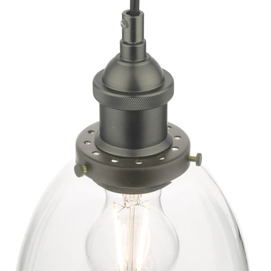 Dar Lighting ARV0161 Arvin Pendant Antique Chrome & Glass - 29956
