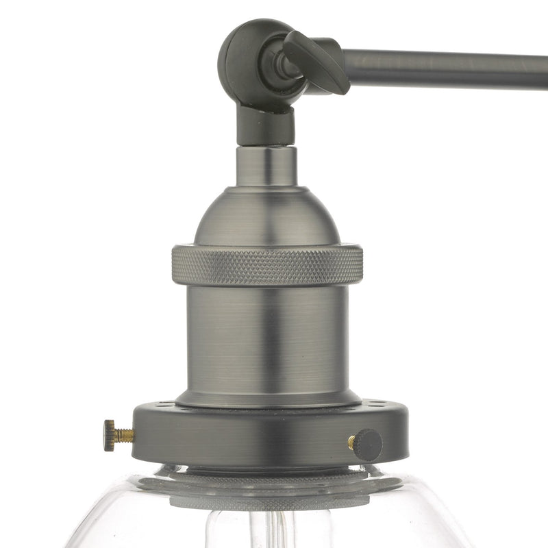 Load image into Gallery viewer, Dar Lighting ARV0761 Arvin Industrial Wall Light Antique Chrome with Clear Glass Shade - 34897
