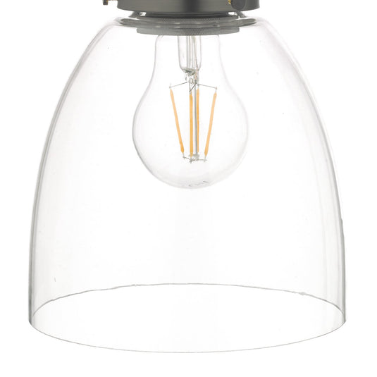 Dar Lighting ARV0761 Arvin Industrial Wall Light Antique Chrome with Clear Glass Shade - 34897