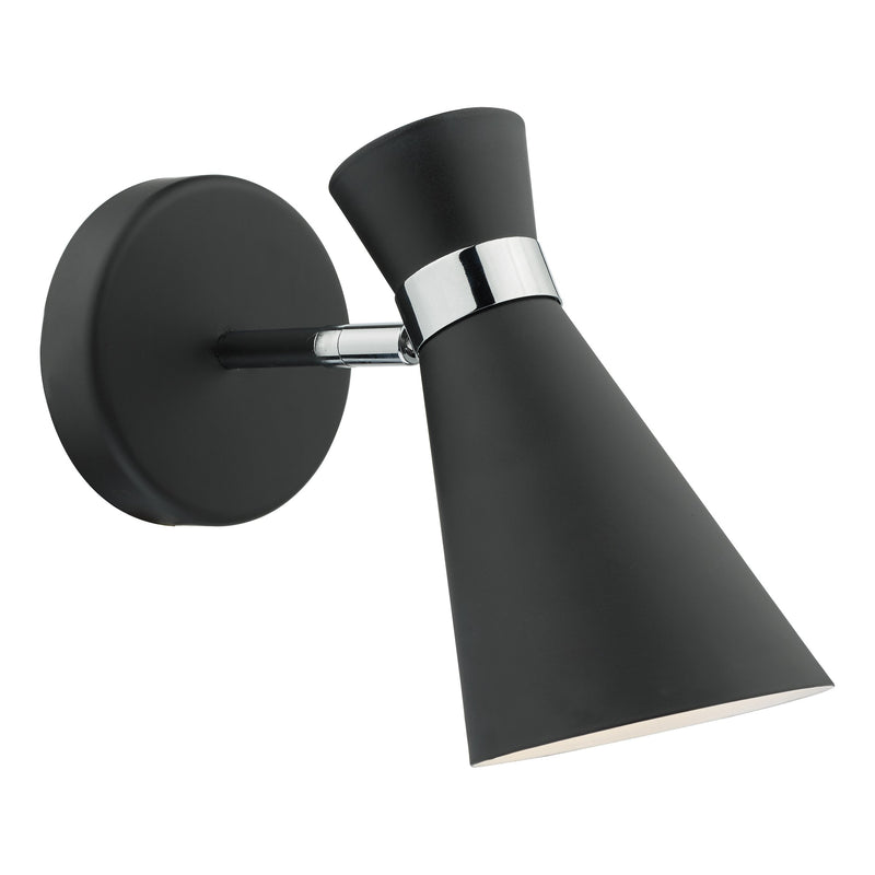 Load image into Gallery viewer, Dar Lighting ASH0722 Ashworth Wall Light Matt Black &amp; Polished Chrome - 21611
