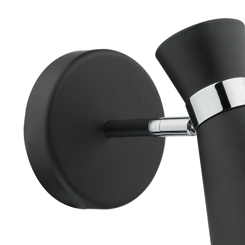 Load image into Gallery viewer, Dar Lighting ASH0722 Ashworth Wall Light Matt Black &amp; Polished Chrome - 21611
