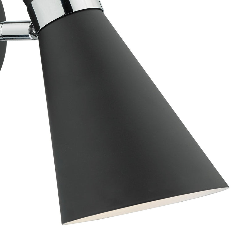Load image into Gallery viewer, Dar Lighting ASH0722 Ashworth Wall Light Matt Black &amp; Polished Chrome - 21611
