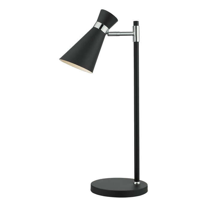 Dar Lighting ASH4122 Ashworth Table Lamp Matt Black & Polished Chrome - 21806