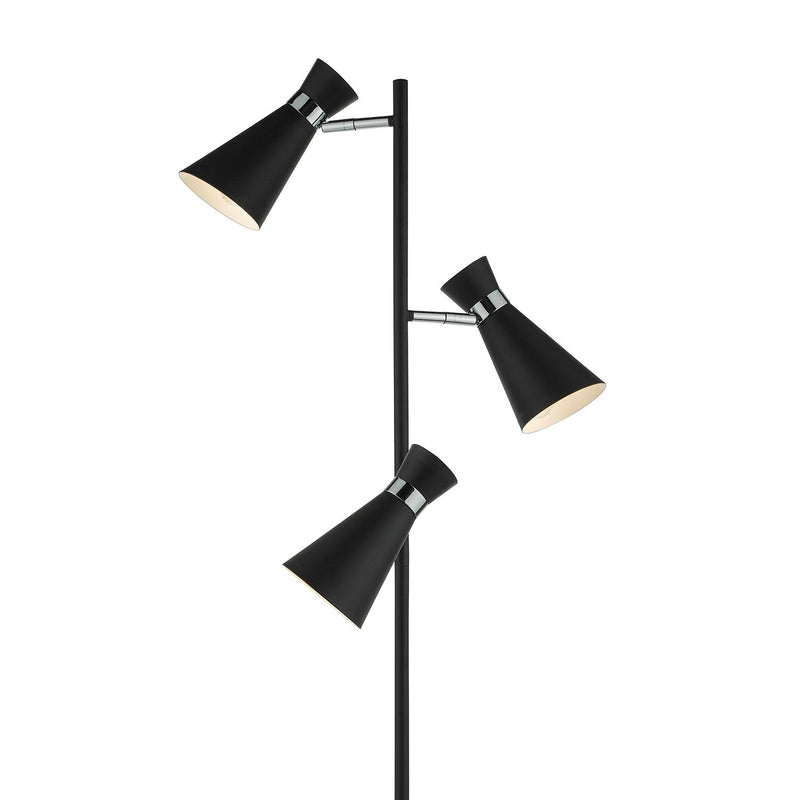 Load image into Gallery viewer, Dar Lighting ASH4922 Ashworth 3 Light Floor Lamp Matt Black &amp; Polished Chrome - 21815
