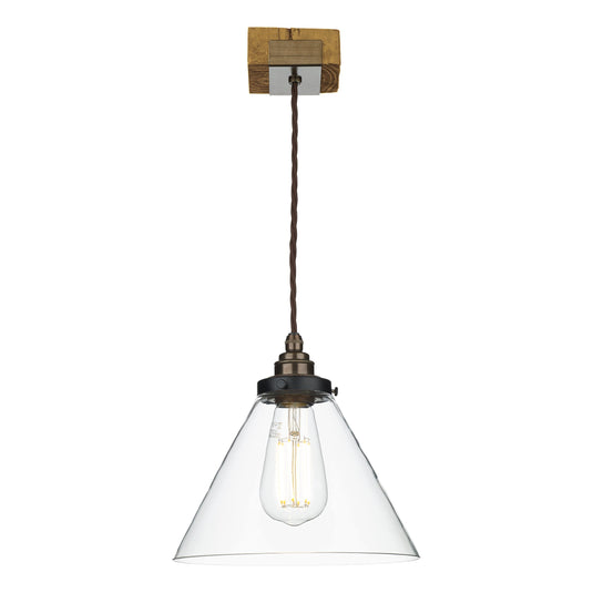 David Hunt Lighting ASP0129 ASPEN Single Pendant with wood effect