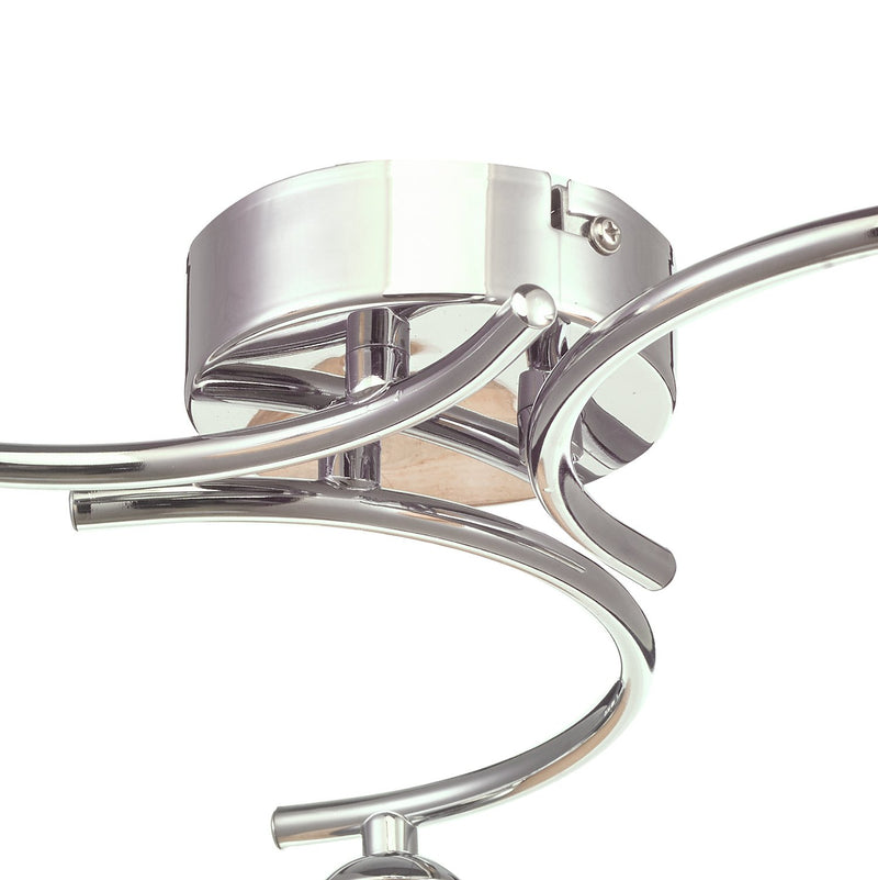 Load image into Gallery viewer, Dar Lighting ATI5350-07 Atiya 3 Light Semi Flush Ceiling Light Polished Chrome With Planet Style Glass - 34902
