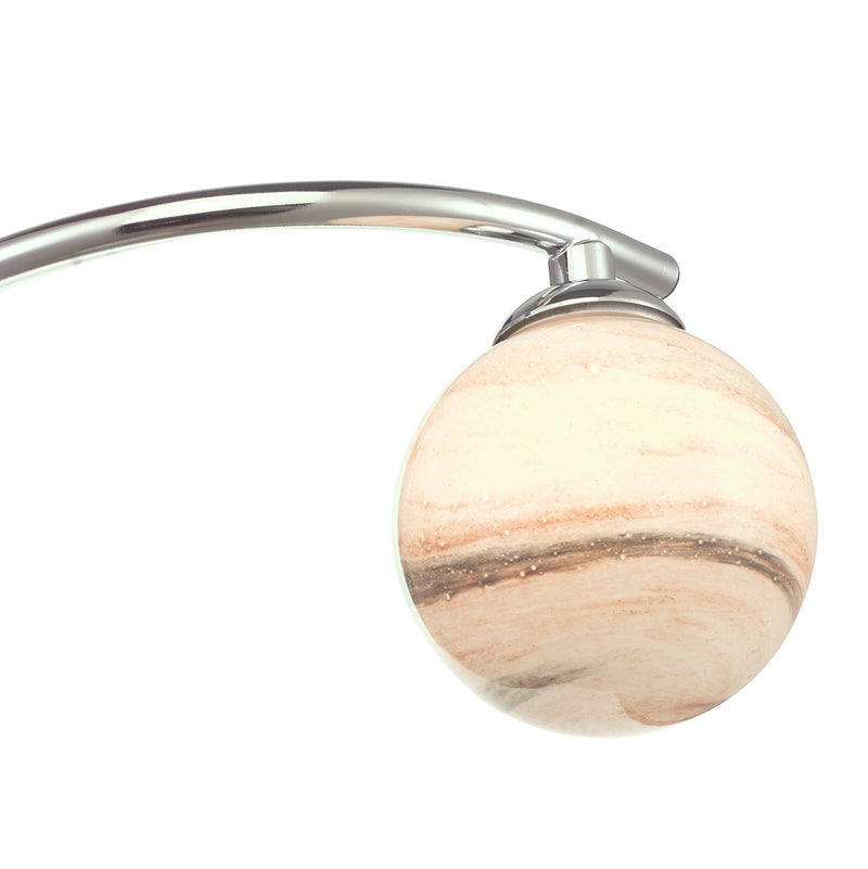 Load image into Gallery viewer, Dar Lighting ATI5350-07 Atiya 3 Light Semi Flush Ceiling Light Polished Chrome With Planet Style Glass - 34902
