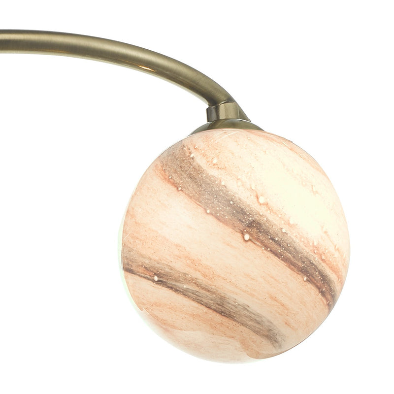 Load image into Gallery viewer, Dar Lighting ATI6475-07 Atiya 6 Light Semi Flush Ceiling Light Antique Brass With Planet Art Glass - 34905
