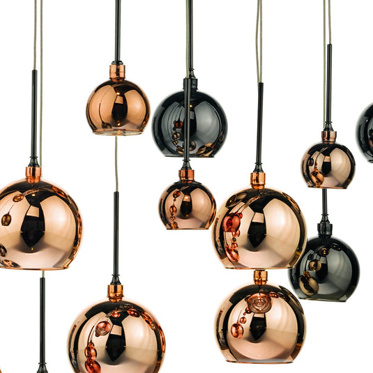 Dar Lighting AUR6264 Aurelia 15lt Bar Pendant Black Chrome & Multi Colour - 22890