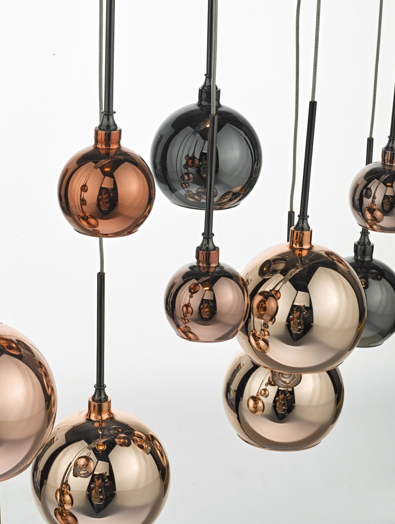 Load image into Gallery viewer, Dar Lighting AUR6264 Aurelia 15lt Bar Pendant Black Chrome &amp; Multi Colour - 22890
