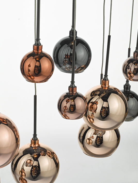 Dar Lighting AUR6264 Aurelia 15lt Bar Pendant Black Chrome & Multi Colour - 22890