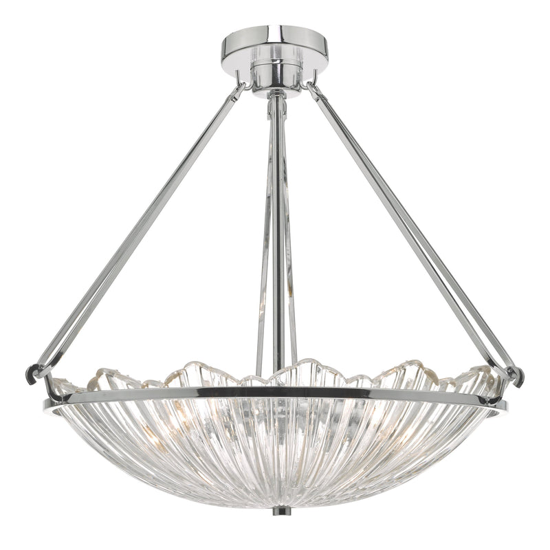 Load image into Gallery viewer, Dar Lighting AVR0350 Avril 3lt Pendant Polished Nickel &amp; Glass - 34909
