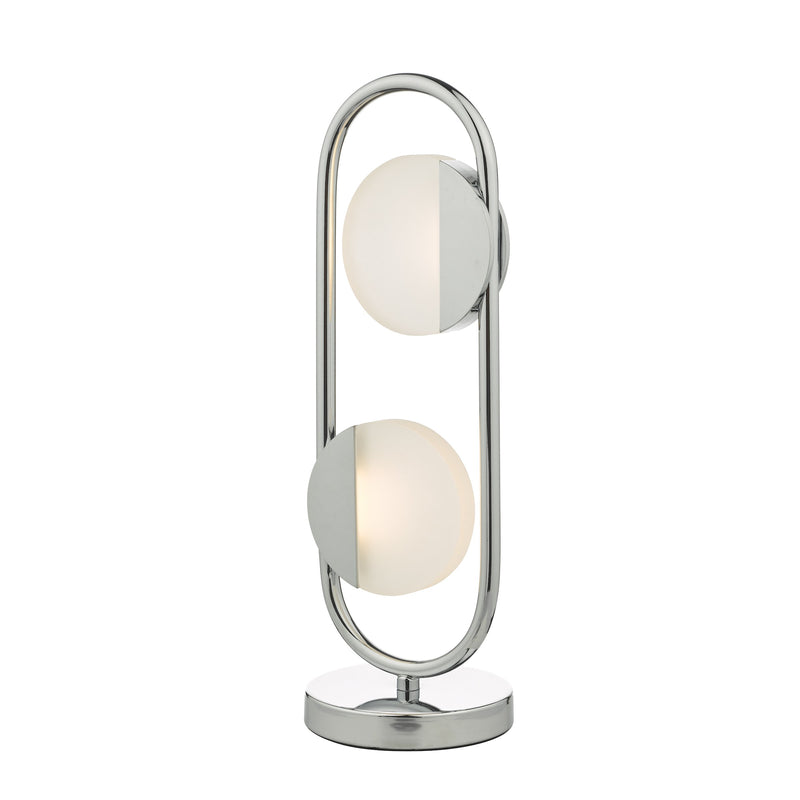 Load image into Gallery viewer, Dar Lighting AXE4250 Axelia 2 Light Table Lamp Polished Chrome LED - 34910
